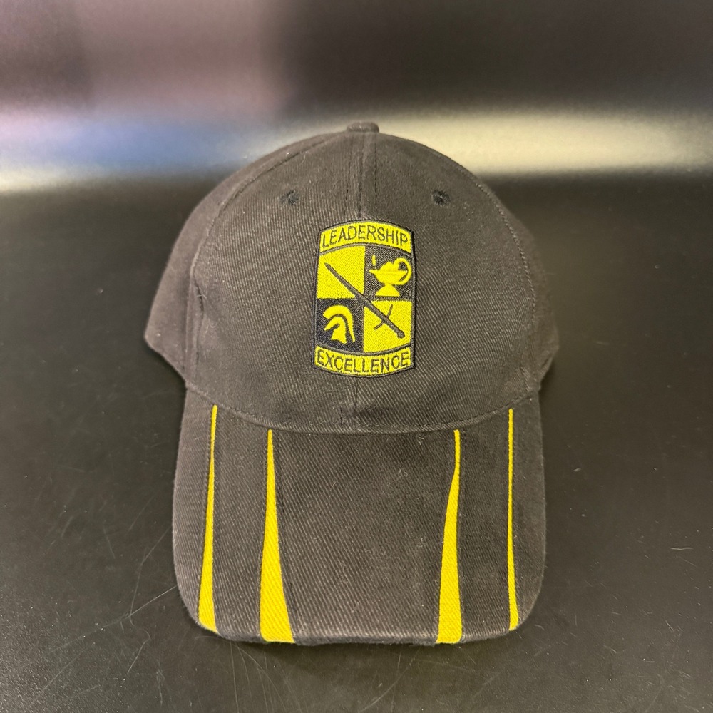 US Army ROTC‎ Leadership Excellence Black Yellow Adjustable Baseball Cap Hat